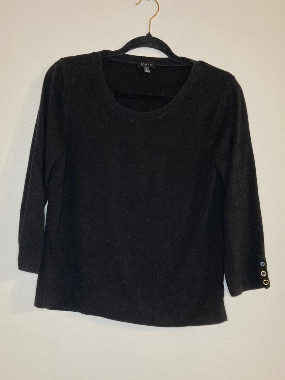 talbots scoop neck soft knit quarter sleeve top